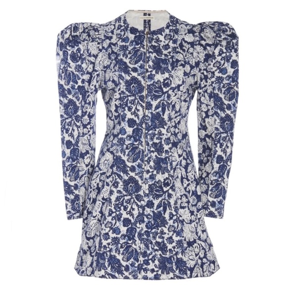 Floral Mini Denim Dress - Picture 13 of 17